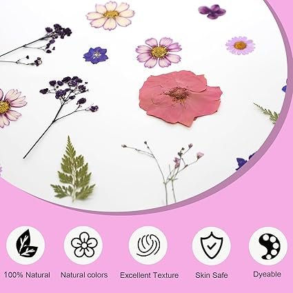 20Pcs Pressed Flowers for Resin Molds Real Natural Pressed Flowers for DIY Art Crafts