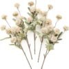 Floroom 5pcs Beige Faux Silk Mums Artificial Flowers