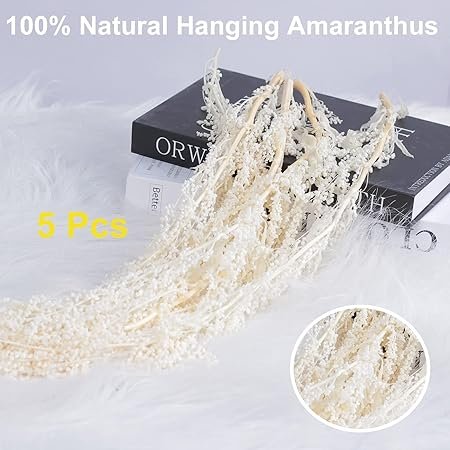 Glicrili 5Pcs Cream White Wisteria Vine Hanging Flowers