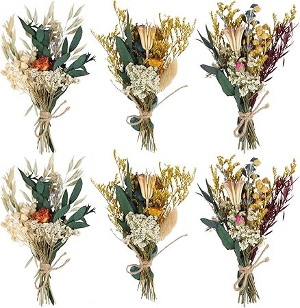 6 Pcs Mini Dried Flower Bouquet