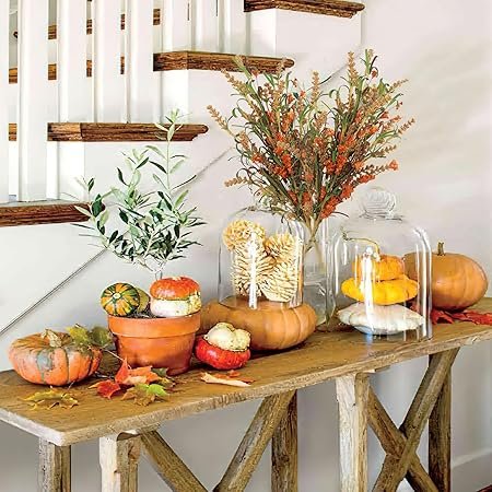 CISDUEO 2 Pcs Artificial Fall Flowers for Decoration Fall Bouquet Artificial Flowers Dried Floral Arrangement Faux Fall Flower Bouquets Greenery for Autumn Thanksgiving Table Centerpieces Fall Decor