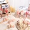 12 Pack Pink Dried Flowers Bouquet Natural Pink Pampas Grass Babys Breath Bouquet Dried Wildflowers with Stems Centerpieces